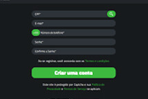Página com botão de cadastro